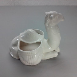 jarr&oacute;n de cer&aacute;mica blanca con forma de camello - Decorative Objects And Figurines