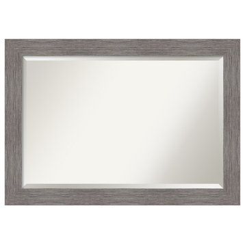Pinstripe Plank Grey Beveled Wall Mirror - 41.5 x 29.5 in.