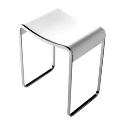 ADM Bathroom Design - ADM Curved Bath Stool, White, 16" - Shower Benches & Seats