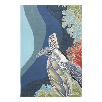 Liora Manne Ravella Akumal Indoor/Outdoor Rug, Ocean, 5'x7'6"