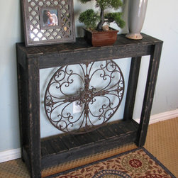 New Black Rustic Sleek Console - Console Tables