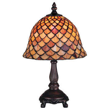 Meyda Tiffany 67378 Stained Glass / Tiffany Accent Table Lamp - Mahogany Bronze