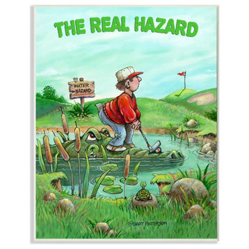 Stupell Industries The Real Hazard Funny Golf Cartoon Sports Design, 10"x15"