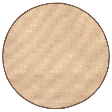 Safavieh Natural Fiber Collection NF141 Rug, Maize/Brown, 6' Round