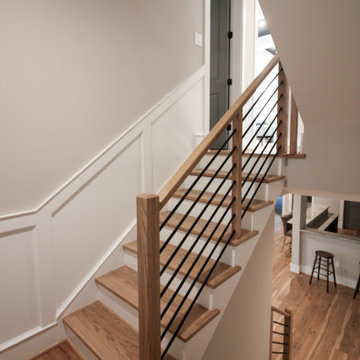 Project #83 | U-Shaped Staircase with Horizontal Black Rod Railing