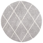 Safavieh - Safavieh Parma Shag Collection PMA515G Rug, Grey/Cream, 9' X 9' Round - Parma shag rugs are characterized by streaming lattices and soft hues of cream and grey. Perfectly toned to integrate with any room's color palette, these luxurious floor coverings add a stunning sense of depth and decorative dimension to chic, contemporary furnishings. All Parma shags are power-loomed using durable, plush-to-the-touch synthetic yarns.