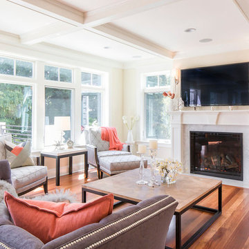 Coral & Grey Living Room