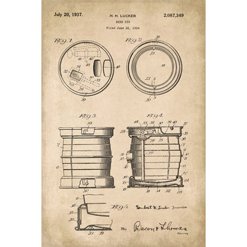 Beer Keg Invention Patent Art Poster Print