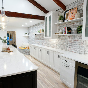 White Washed Brick & Cathedral Ceilings