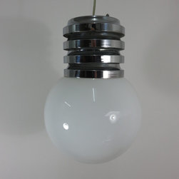 l&aacute;mpara de techo de cristal y acero cromado a&ntilde;os 60. E24 - Pendant Lighting