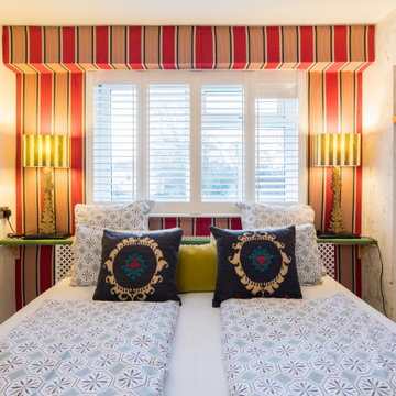 fabric wall covered room