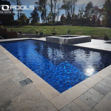 Fiberglass Pool 16' x 41' with 9' x 9' Spa