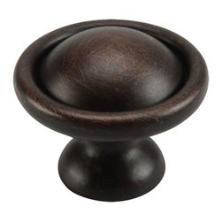 Cosmas - Cabinet Round Knob, 1-1/4" Diameter, Oil Rubbed Bronze, Set of 10 - Cabinet And Drawer Knobs