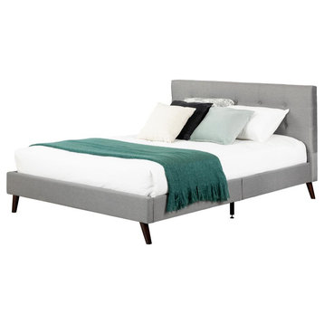 Fusion Complete Upholstered Bed, Medium Gray, W55 x D76 x H37.4