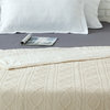 Jabral Cable Knit Throw 50"x60", Cream White