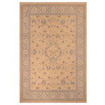 Bareens Designer Rugs - Bohemian Chic Ziegler Malinda Tan Beige Wool Rug - 8'3'' x 9'11'' - A Persian influenced Turkish hand knotted rug made by skilled artisans capable of creating the most exceptional vegetable dyes and hand-spun New Zealand wool. This gorgeous one of a kind Peshawar Kafkaz handmade rugs is also known as a Chobi Ziegler Rug. This gorgeous rug is extremely versatile and is famous for its pleasing color palette and informal design that works in a myriad of interiors. It has been expertly hand-tied, finished, sun-dried, and can contain up to 1.5 million knots. It takes 4 skilled artisans to hand knot this rug nine to twelve months to complete this piece of art. The invigorating colors and patterns in this rug will give your home an elegant and fresh appearance. While drawing upon the coloring and patterns of antique rugs, contemporary Peshawar pieces incorporate modern design motifs and feature vibrant color tones. Give your room a luxurious look and feel with this beautiful rug with gorgeous color pallet. The intricate design allows this oriental rug to create a royal ambience in any d�cor. Hand knotted construction and natural fibers gives this rug soft feel under your feet.