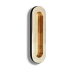 Polished Brass RKI Thick Oval Flush Pull, RKICF5633