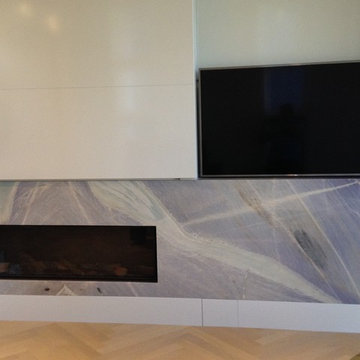 Fireplace from Imperial Blue Quartz