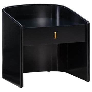 Collins Black Lacquer Nightstand