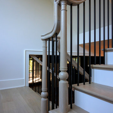 Project #93 | Captivating Staircase with Light Wood and Black Spindles