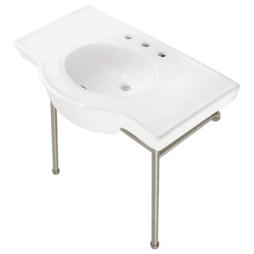 Fauceture VPB28140W8BN 37" Ceramic Console Sink, Legs