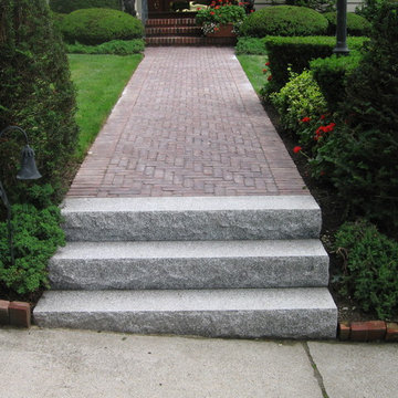 Salt & Pepper Granite Steps with Unilock Copthorne Walkway