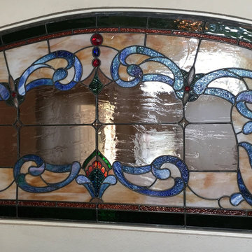 Arched Stained Glass Bedroom Window