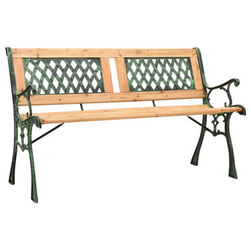 vidaXL Garden Bench 48" Cast Iron/Solid Firwood