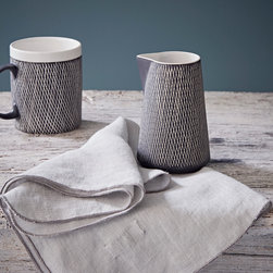 Black and White Etched Jug - Jugs