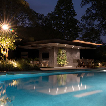 Free Float Pool Cabana - Pool at Night