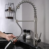 Lanuvio Brass Kitchen Faucet, Pull Out Sprayer, Brushed Nickel Finish