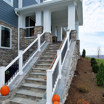 Contemporary Farmhouse Stone Stairway