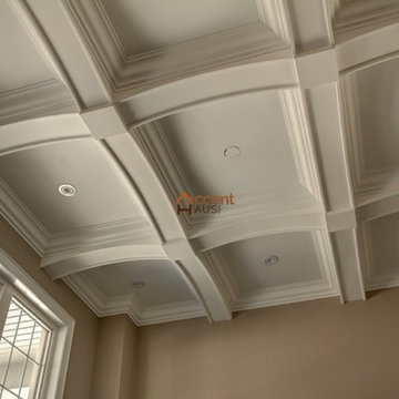 Patterned Stretch Waffle Ceiling Drawing Room in a House Burlington