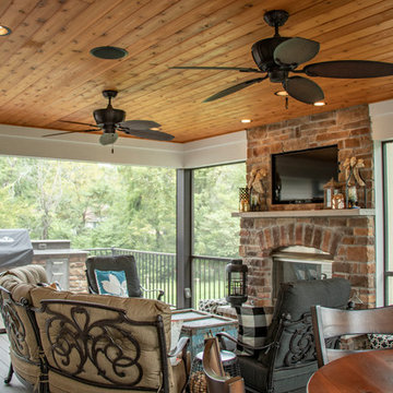 Outdoor Room Deck with Grilling and Beverage Center