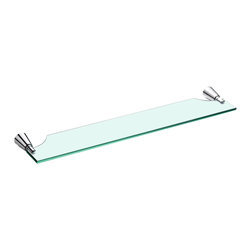 Maykke - Soma Glass Shelf, Polished Chrome - Bathroom Shelves