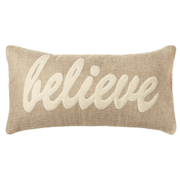 Rizzy Home T09959 Word 11"x21" Pillow Dark Natural