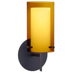Besa Lighting - Besa Lighting 1SW-G44007-LED-BR Pahu 4, 10" 5W 1 LED Mini Wall - Canopy Included: Yes  Canopy DiPahu 4 10 Inch 5W 1  Bronze Transparent AUL: Suitable for damp locations Energy Star Qualified: n/a ADA Certified: n/a  *Number of Lights: 1-*Wattage:5w LED bulb(s) *Bulb Included:Yes *Bulb Type:LED *Finish Type:Bronze