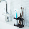 Toothbrush and Toiletries Stand, Steel, Black