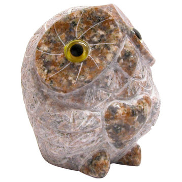 Granite Stone Red Owl, 4" Tall