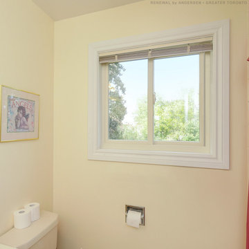 New Sliding Window in Pretty Bathroom - Renewal by Andersen Greater Toronto