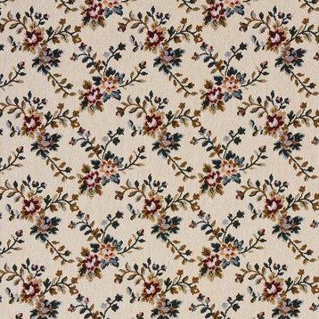 Red Green And Beige Floral Vine Tapestry Upholstery Fabric By The Yard