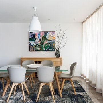 A beautiful dining space transitioning seamlessly
