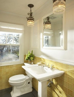 vintage yellow tile bathroom