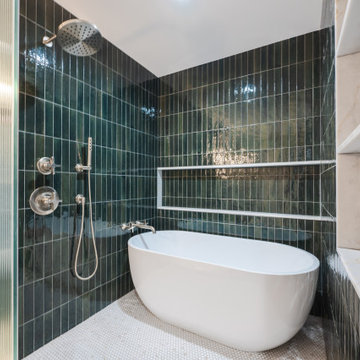 Wet Room with Freestanding Soaking Tub & Rain Shower | Lincoln Park, Chicago
