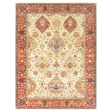 Pasargad Azerbaijan Collection Hand-Knotted Lamb's Wool Area Rug- 8'11" X 11'10"