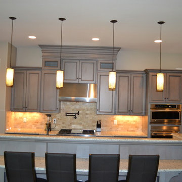 Gray Stained Cabinets, With Black Glaze