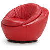 Heidi Leather Accent Chair with Swivel Base - Red