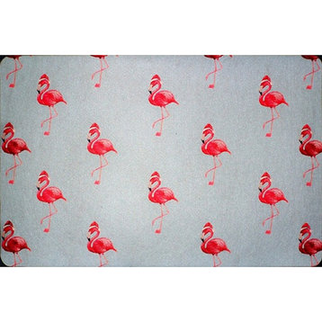 Flamingo Santa Floor Mat 30x50
