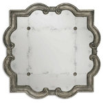 Uttermost - Uttermost 12557 P Prisca - 65.13" Large Mirror - This mirror frame features a distressed silver leaf finish with black undertones. The etched, antiqued mirror has four matching rosettes.  Designer: Grace FeyockPrisca Mirror Frame Distressed Silver Leaf Black Undertone *UL Approved: YES *Energy Star Qualified: n/a  *ADA Certified: n/a  *Number of Lights:   *Bulb Included:No *Bulb Type:No *Finish Type:Distressed Silver Leaf with Black Undertone