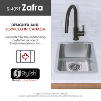 STYLISH 12 inch Single Bowl Undermount and Drop-in Stainless Steel Kitchen Sink